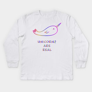 Unicorn raibow Kids Long Sleeve T-Shirt